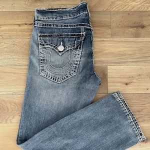 True Religion Men's Jean - World Tour Ricky Super T with Green Details - 36 x 33